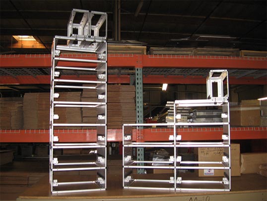Custom aluminum galley racks and shelving - avionics industry